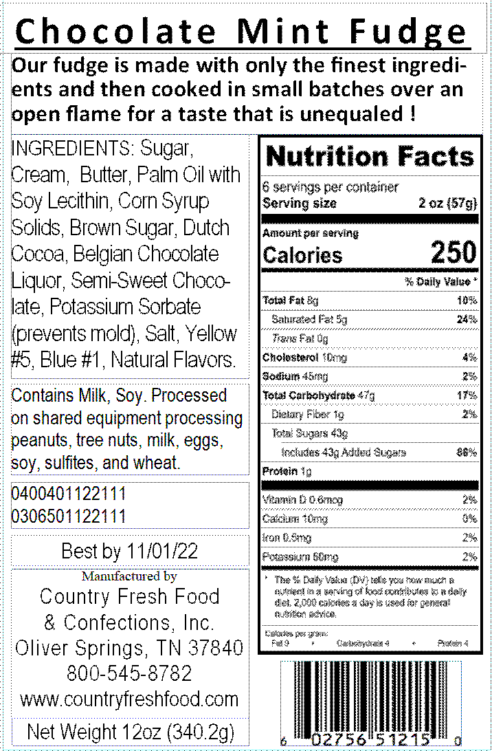 Chocolate Mint Swirl Fudge ... 12oz Resealable Container