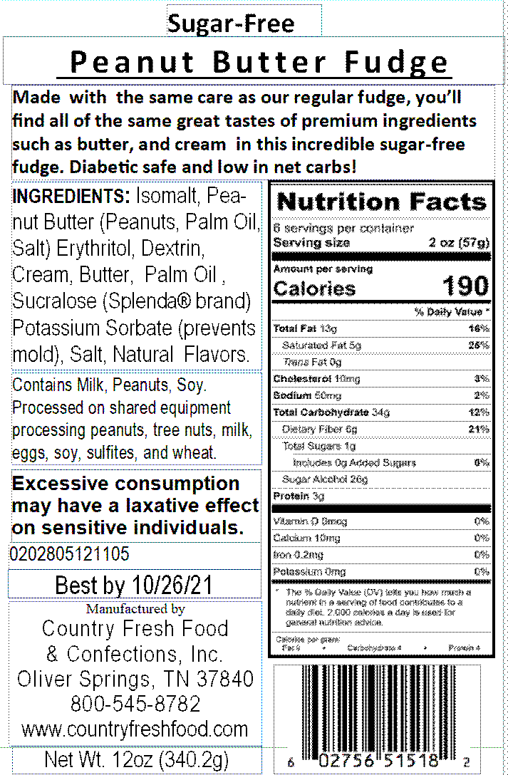 Sugar-Free Peanut Butter Fudge ... 12oz Resealable Container