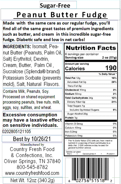 Sugar-Free Peanut Butter Fudge ... 12oz Resealable Container